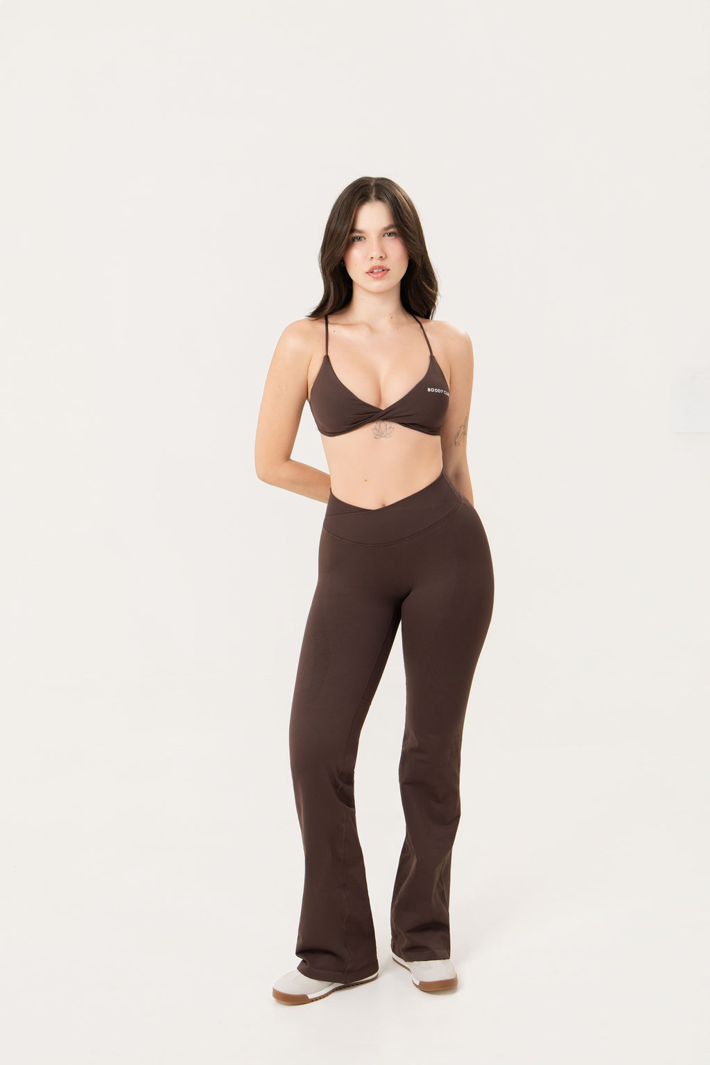 Calça Flare Contour | marrom